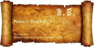 Mancz Boglár névjegykártya